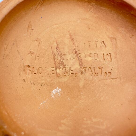 Florence Italy Vintage Mod White Footed Planter Flower Pot Contrasting Finish - Picture 6 of 13